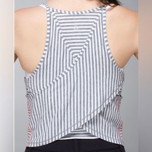 Lululemon Vita Loca Tank Classic Stripe White Heathered Medium Grey